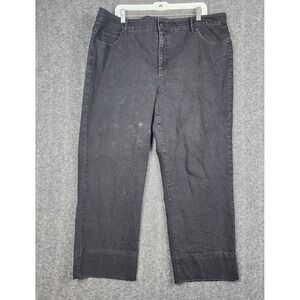 Bandolino Mandie Jeans Mens 22W Faded Black Straight Leg Stretch Denim Hemmed